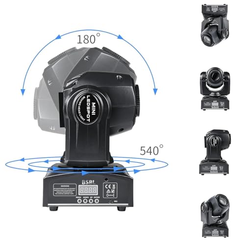 Image of Led Moving Corded Electric Head Light 30W Dj Lights Stage Lighting with 8 GOBO 15 Color by DMX and Sound Activated Control Spotlight for Disco Party Wedding Church Live Show Ktv Club.., Black