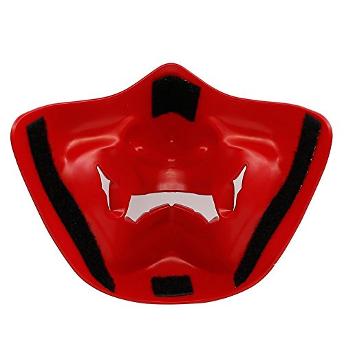 Atairsoft Halloween Costume Cosplay Bb Gun Evil Demon Monster Kabuki Samurai Hannya Oni Half Cover Airsoft And Prop Mask (Red) #TOP5