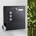 Produktbild Briefkasten mit Zeitungsfach, WOOHSE Wandbriefkasten Schwarz mit Zeitungsbox Verzinkter Stahl pulverbeschichtet Postkasten A4 Einwurf-Format + Namensschild + Sichtfenster + 2 Schlüssel abschließbar