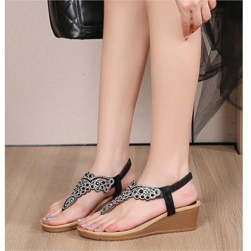 Slingback Sandals Fashion Summer Wedge Open Slippers Elastic Heel Strap Vintage Shoes3