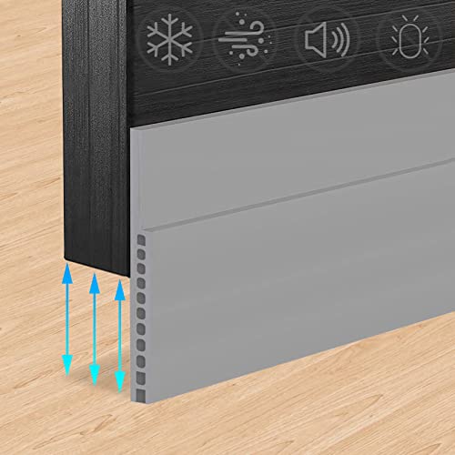 7.6 * 100cm,Zugluftstopper, Zugluftstopper für Türen Türdichtung (Große Lücke Tür) Türdichtung selbstklebend Schallschutz, Kälteschutz & Haustür Dichtungr,Grau