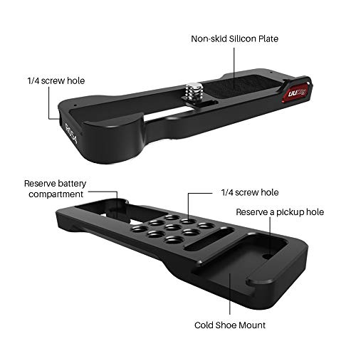 Cucudy R054 Extensão de metal para câmera Suporte de montagem de placa de base com parafusos de 1/4