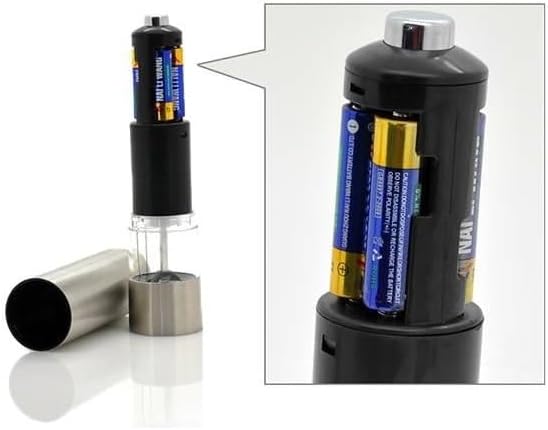 Miniatura 3 de Juego de molinillo de sal y pimienta de acero inoxidable, molinillo eléctrico de sal y pimienta, molinillo automático de especias para hierbas,