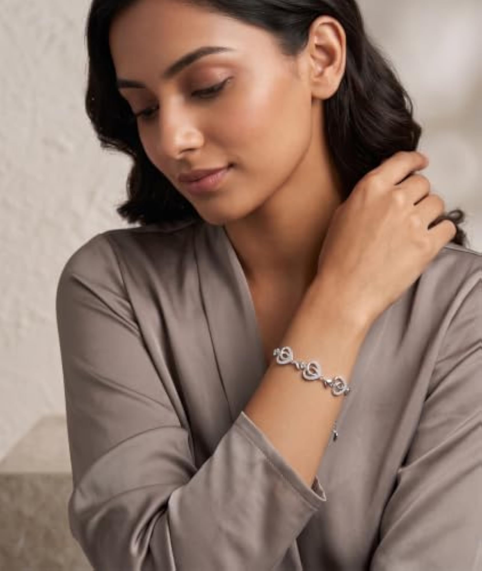 925 Sterling Silver Heart Chain Bracelet for Women