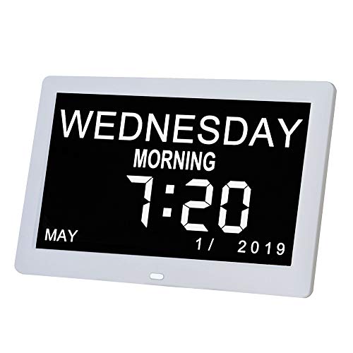 Digital Wecker, Digitaler Kalender Tag Uhr Für, Demenz, sehschwachen Gelesen Werden, Kinder, Senioren, Sehschwache und Alzheimer Patienten - Großer