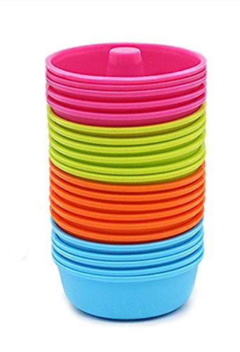 Ulalaza 24PCS Silicone Baking Cups Nonstick Cupcake Donuts Muffin Molds Pastry Liners Kitchen Supplies