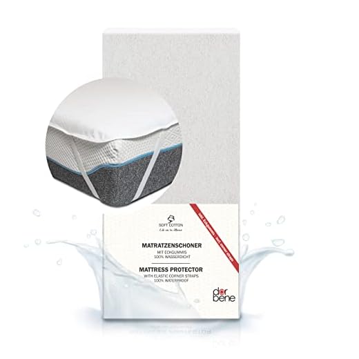 DarBene Protector de colchón 180 x 200 cm impermeable premium Oeko-TEX, transpirable sin crujido, 80% algodón
