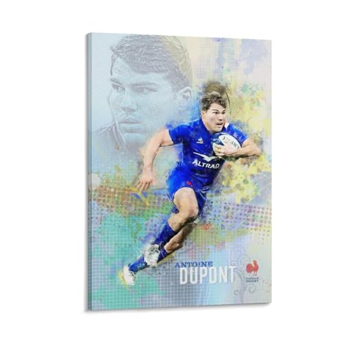 Toile rugby Antoine Dupont cadre mural pour salon et bureau 40x60cm