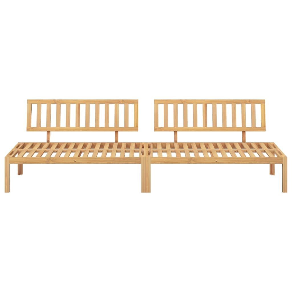 Juego de 2 sofás de jardín de madera de acacia, 120 x 92 x 69 cm, diseño modular, madera resistente, salón para jardín, balcón, terraza