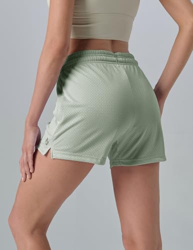 5-Pack Women's Athletic Shorts Mesh Basketball, Ladies Active Loose Pull-On Shorts with Zipper Pockets, 5" Inseam4