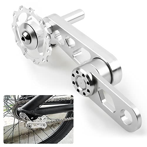 PSLER Silver Bike Chain Tensioner with Derailleur Hang Bike Chain Guide for Folding Bicycle Cycling Tool Replacement Accessories