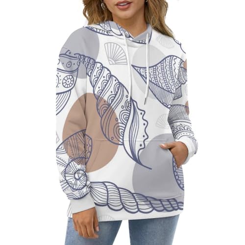 UMENG Sweatshirt Pull Coquille De Conque au Design Graphique S