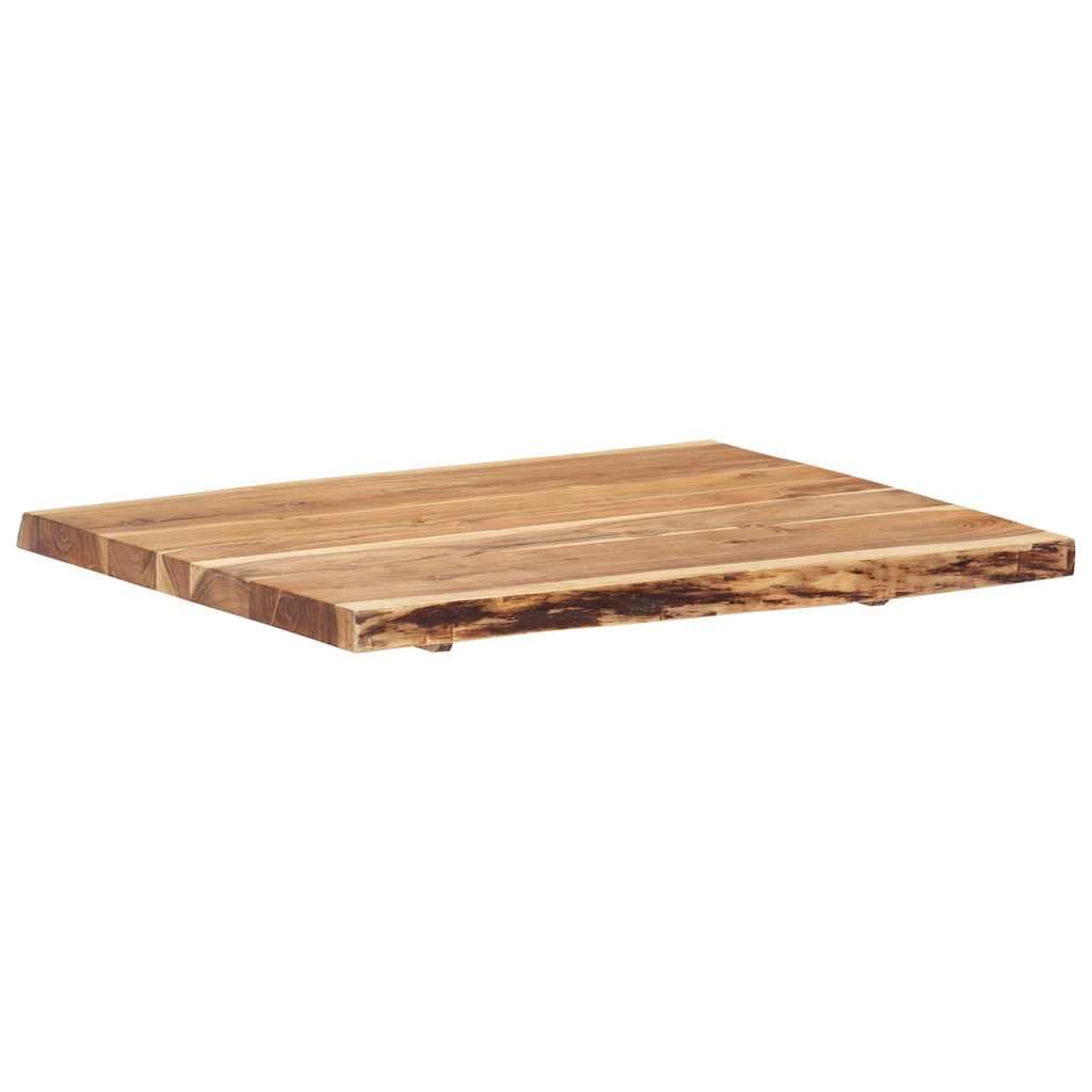 Tablero de madera maciza de acacia, 80 x 50-60 cm, 38 mm de grosor, grano de madera natural, diseño robusto para comedor, cocina, salón, oficina, proyectos de construcción