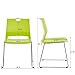 Sidanli Stacking Chairs for Business, Modern Dining Chairs for Home-Green (Set of 4)