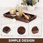 Bathroom Vanity Tray 11.8x5.9in of Acacia Wood - Elegant Organizer for Cosmetics, Jewelry, Perfume, Candle, Key - Premium Wood Tray for Bathroom, Kitchen, Countertop, Toilet Tank, Sink (Dark Brown) - Image 3