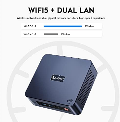 Beelink U59 Pro N5105 Processor Business Mini PC, Intel 11th Gen 4 Cores, 16GB DDR4 500G SSD, 4K Dual HDMI Office PC Mini, Auto Power On/Wake On LAN, 2.4G/5G WiFi, Gigabit Ethernet, USB 3.0, Type-C