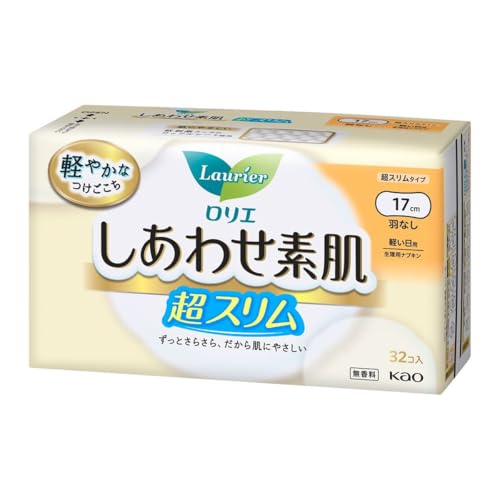 【花王】ロリエ しあわせ素肌 通気超スリム 軽い日用 羽なし 17cm 32個入 〔医薬部外品〕 ×10個セット