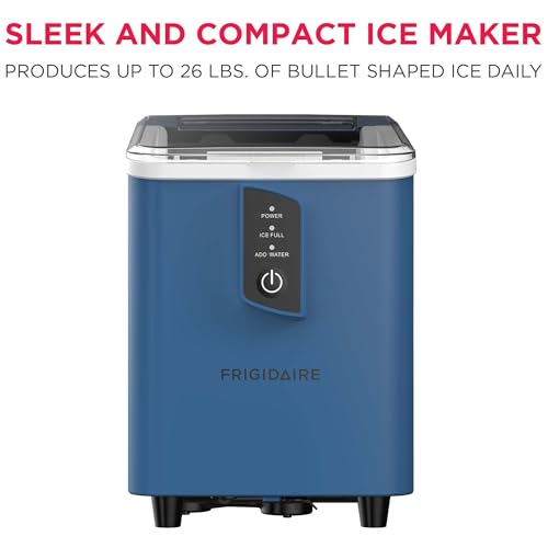 Image of FRIGIDAIRE Compact Countertop Ice Maker Machine, Produces 26 lb of Bullet Ice per Day, Blue