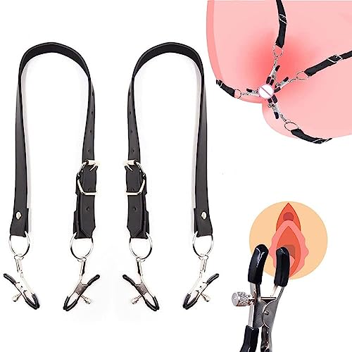 Image of Labia Spreader Straps Clip Nipple Clitoris Clamps BDSM Bondage Restraint Kit Vagina Peeping Stimulator Pussy Massage Exotic Sex Toys for Adult Games Women Female