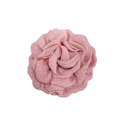 Image of Dainty Fabric Peony Flower Brooches Pin Delicate Camellia Flower Brooch Classic for Women Wedding Party Dance Banquet Elegant Lapel Pins Dress Suit Ceremony Clothes Accessories Jewelry Gifts 100mm