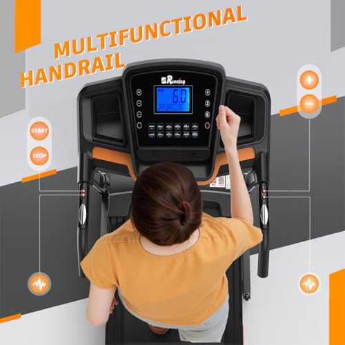 Image of 3.5HP Folding Treadmill with Incline, Heavy-Duty Treadmill for Home with 12 Programs, 0.5-8.5MPH Speed, 330 lbs Capacity, Compact Electric Running Machine with App Sync, Cup & Tablet Holder
