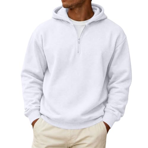 Zip Up Hoodies for Men Big and Tall Fleece 1/4 Zip Classic Fuzzy Hoodie - image 1