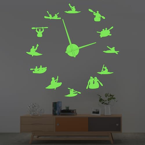 TIMEGLOW Large DIY Luminous Sports Theme Wall Clock, Giant