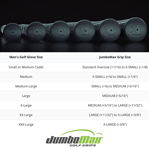 Jumbomax Golf Grips Jmx Ultralite Tapered Golf Club Grips, Oversize Golf Grips 25% Lighter Than Standard, Black W/Rwb Golf Grips - Set Of 13 Large/Lg (+11/32) #TOP4