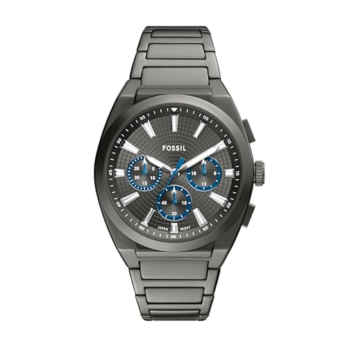 Fossil Mens Everett Chronograph Smoke Stainless Steel Watch