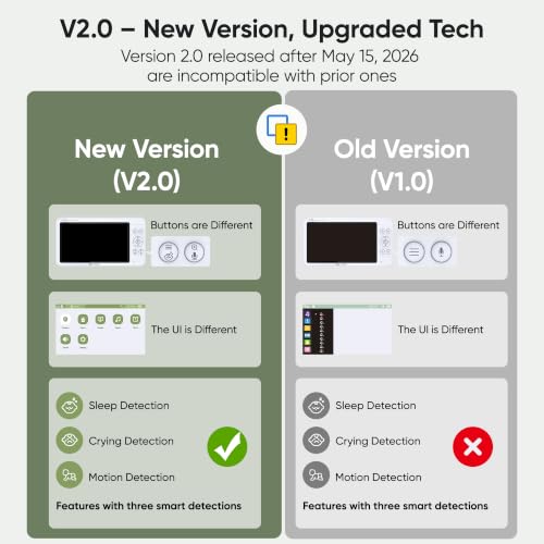 Image of bonoch 2026 Upgraded V2.0 Baby Monitor No WiFi, 7 inch 1080P MegaView Video Monitor with Camera and Audio, Sleep /Crying /Motion Detection, 6000mAh Battery, VOX Mode, Night Vision, Hack Proof, White Noise