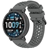 QJONSIU Cinturino Compatibile con Huawei GT Runner 2, Traspirante Cinturino Sportivo in Silicone Morbido, Delicato Sulla Pelle-Grigio