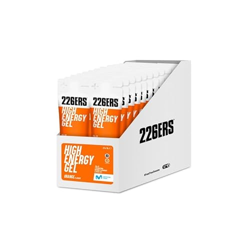 226ERS High Energy Gels | Energiegels mit 50 g Cyclodextrin als Kohlenhydrat und BCAA 8:1:1, Vegan, Orange - 24 Gels