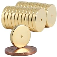 [20 Stück] Neodym Magnet N52 Ringmagnete extra stark Magnetring Magnete Mit 1mm Loch Bohrung Runder Ring 12mm x 2mm Scheiben Flach Rund Gold – Ansicht 1