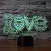 Produktbild 3D Mechanische Liebe Optische Illusions-Lampen, Tolle 7 Farbwechsel Acryl berühren Tabelle Schreibtisch-Nachtlicht mit USB-Kabel für Kinder Schlafzimmer Geburtstagsgeschenke Geschenk