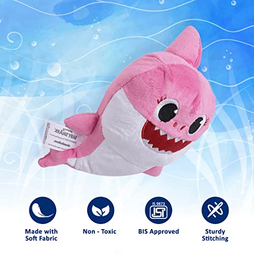 Image of Pinkfong Baby Shark Plush Sing and Light up Plush Toy 12 Inch Mommy Shark for The Kids of 1 Year and Above, White, (BS60008)