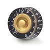 SAPHUE Guitar 4PCS Speed Control Knobs for Electric Guitar Guitar Pots Tone Volume Knobs Buttons (Black&Gold)