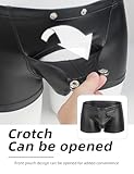 ohmydear Mens Sexy Underwear Trunks Opening Bulge Pouch Boxer Shorts Plus Size Male Lingerie Outfits for Bedroom Black Rave Mankini, UK 12 - Image 3