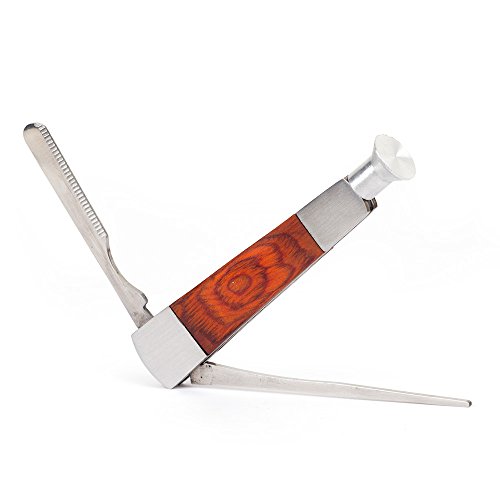 3 in 1 Rosewood Stainless Steel Smoking Tobacco Pipe Cleaner Tamper Tool (Type 2)