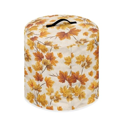 Image of 8-Quart Kitchen Appliance Cover - Fall Maple Leaves Dust Protector | Portable with Pockets & Handle | Fits Round /Rectangular Pots & Air Fryers