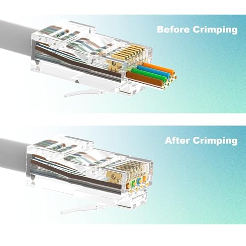 Image of C & E C & E-RJ45 Ethernet Cable Connectors - 100-Pack for Cat5e /Cat6, Easy Crimp, Plugs