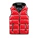 FASLOLSDP Herren Winter Weste Reißverschluss Steppweste mit Tasche Ärmellose Sportweste Mit Kapuze Männer verdicken Stepp-Weste Casual Funktionsweste Vest Warm Kapuzenweste