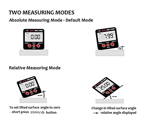 Digital Angle Finder Tool 7 Inch / 180 Mm With Pouch/Digital Angle Finder Gauge With Magnetic Base And Backlight Bundle For Woodworking Measurement, Angle Measuring Tool By S&F Stead & Fast #TOP6