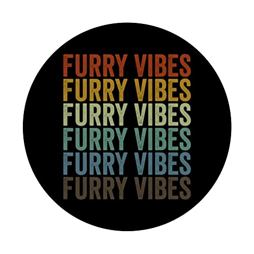 Furry Vibes Furry Fandom Furry Vibes Fursuit PopSockets Swappable PopGrip, Black - Image 3