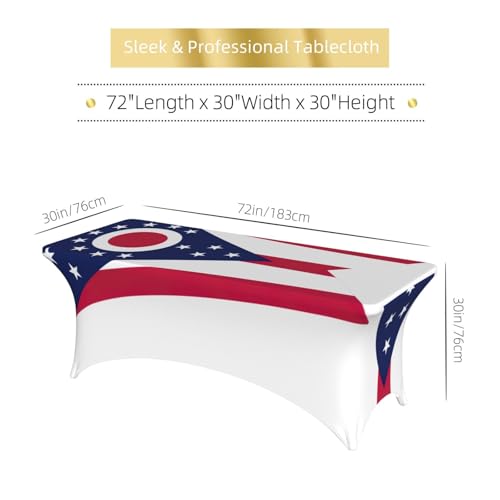Nappe de table pour fête 1,8m imprimé drapeau Ohio stretch - 7