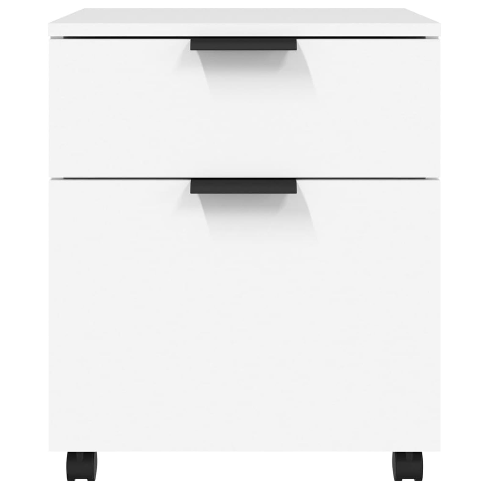 Schedario con Ruote Bianco 45x38x54 cm Legno Multistrato,Cassettiera, Mobiletto da Ufficio con Serratura,Regolabile per Cartelle Sospese, Superficie Testurizzata, per Ufficio, Studio