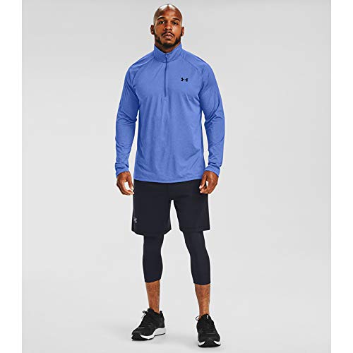 Under Armour Men's Tech 1/2 Zip Long-Sleeve T-Shirt , Emotion Blue (401)/Black , Small #TOP2