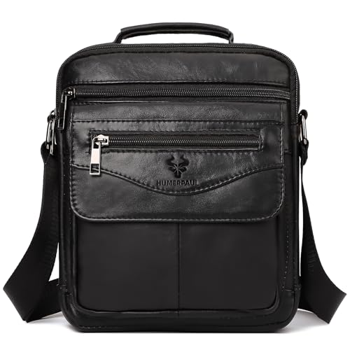 Sac à bandoulière pour homme en cuir véritable sacoche travail et affaires