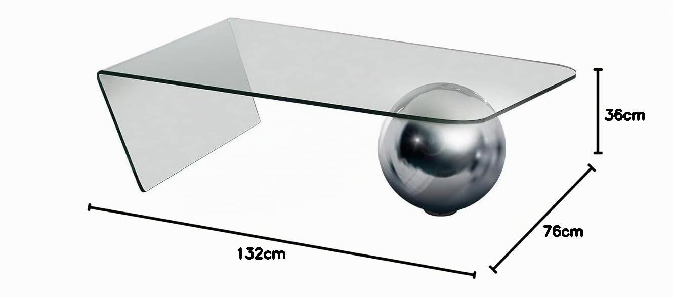Vente-unique - Table Basse Mundo - Verre trempé et Acier
