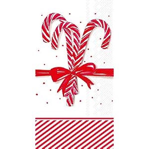 Bundle of 2 Boston International Paper Candy Cane Cocktail Napkins And Guest Towels Bundle of 2 Boston International Paper Candy Cane Cocktail Napkins And Guest Towels