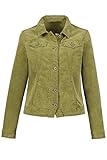 dekorative Knöpfe GINA LAURA Samtjacke, Teilungsnähte, kuschelweich gelbgrün 42 750550 44-42